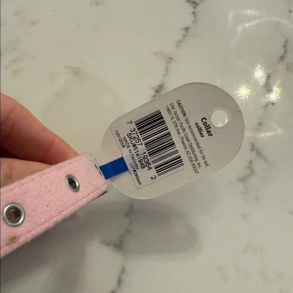 Pink Heart Embellished Dog Collar sixe xsmall